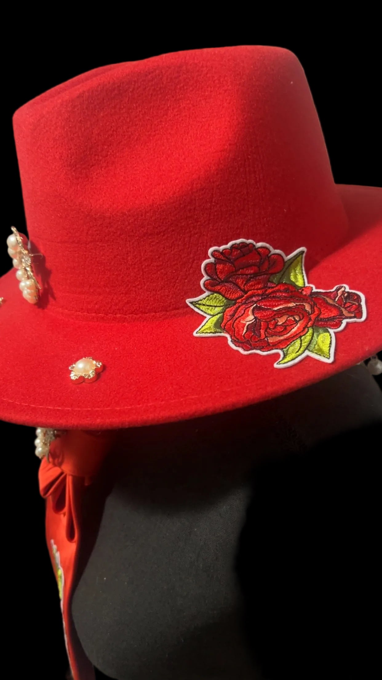 Red Fedora & Red Tie Necklace