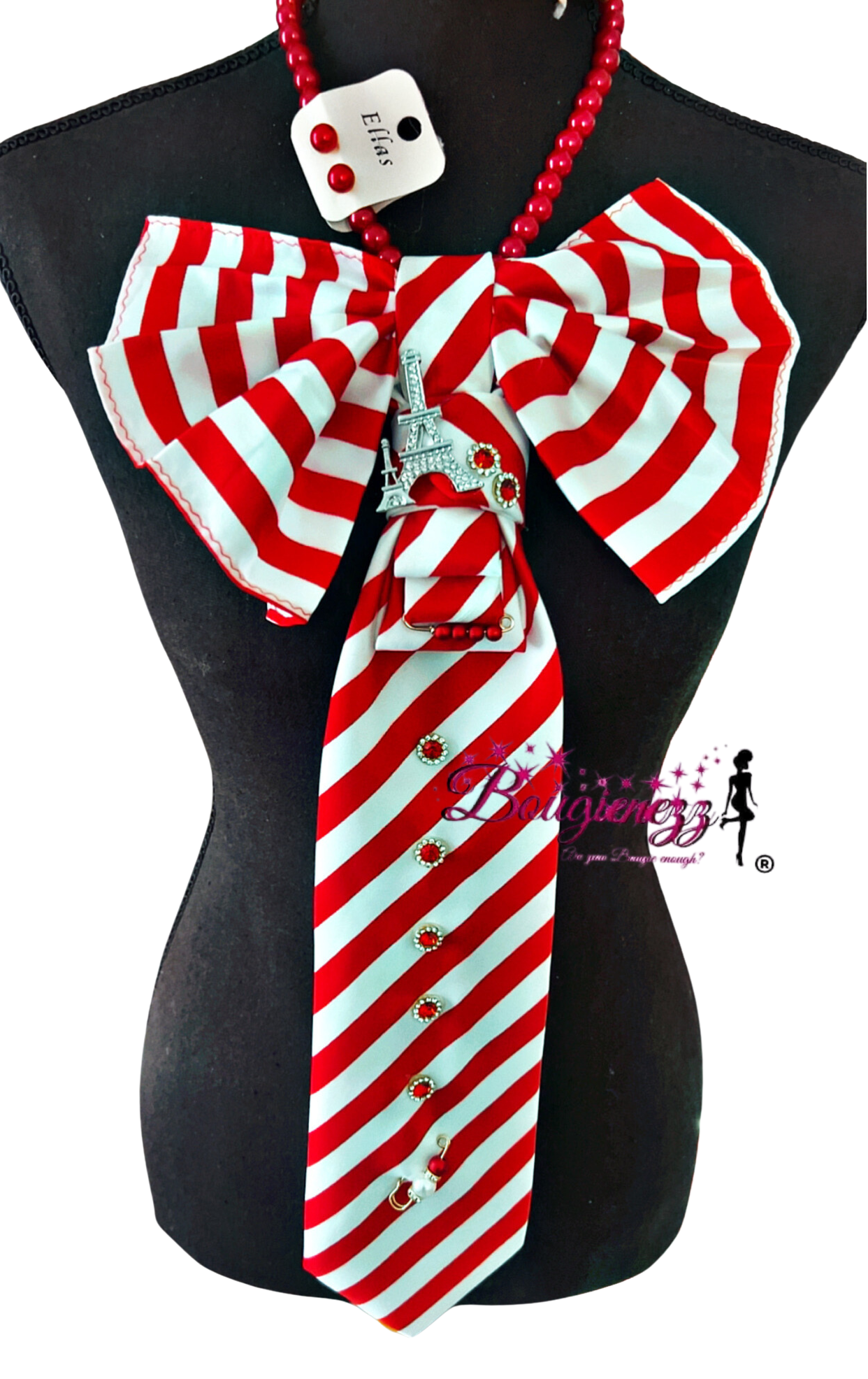 Candy Cane Tie Necklace.