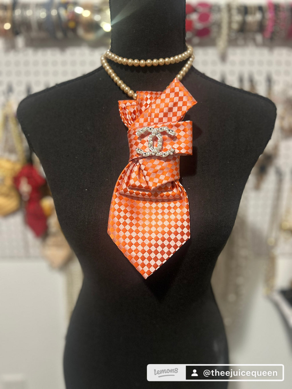 Orange Tie Necklace