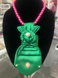 Apple Green Tie Necklace
